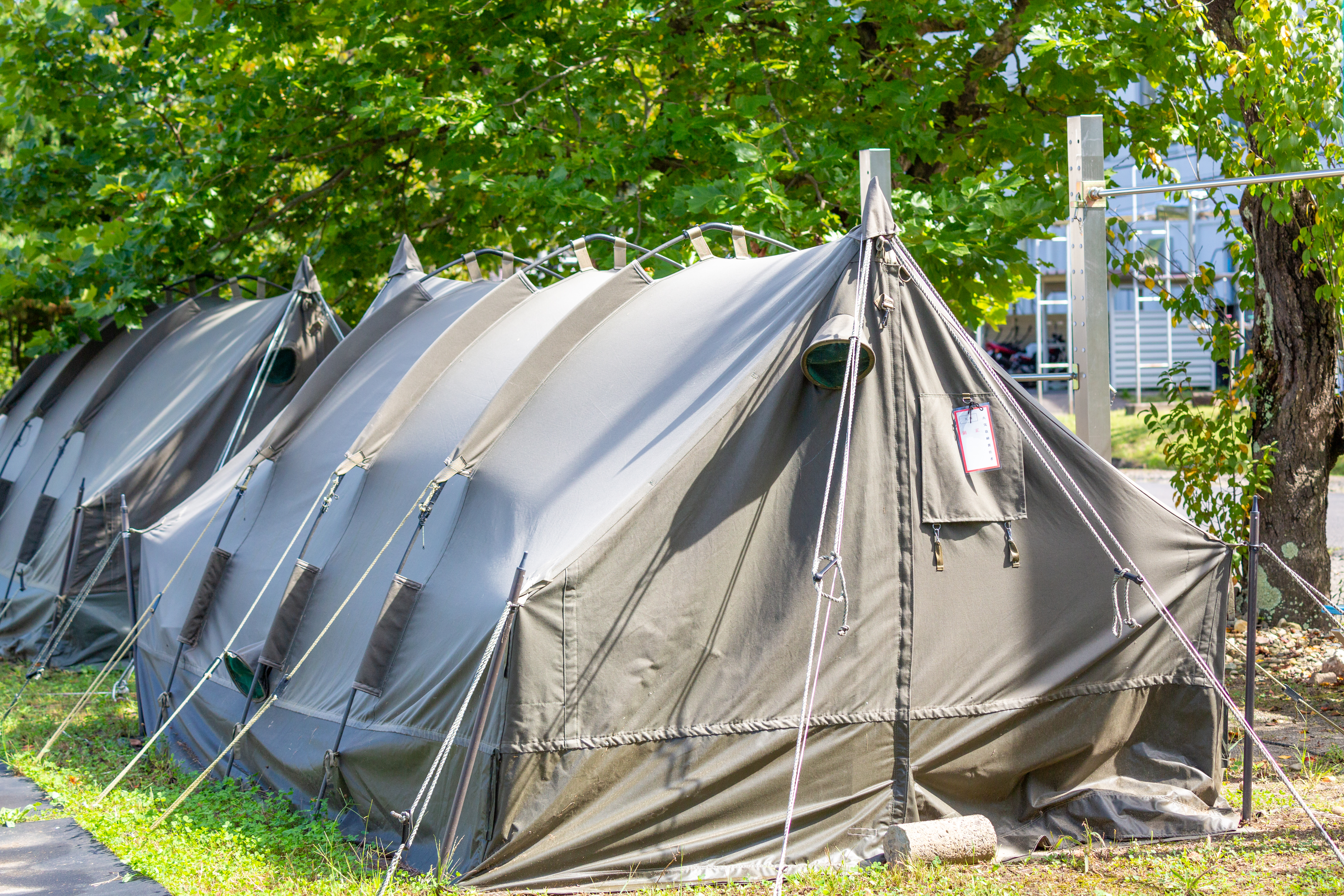 施設科が設営した陸上自衛隊の大型テント